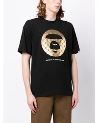 T-shirt girocollo stampata nera di AAPE BY A BATHING APE