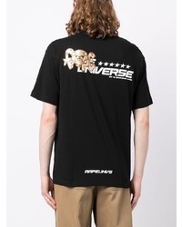 T-shirt girocollo stampata nera di AAPE BY A BATHING APE