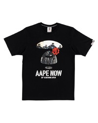 T-shirt girocollo stampata nera di AAPE BY A BATHING APE