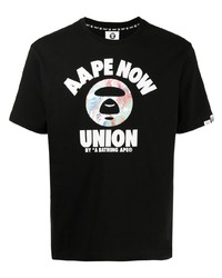 T-shirt girocollo stampata nera di AAPE BY A BATHING APE
