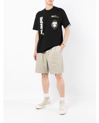 T-shirt girocollo stampata nera di AAPE BY A BATHING APE