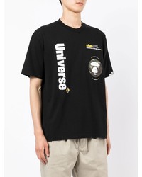 T-shirt girocollo stampata nera di AAPE BY A BATHING APE