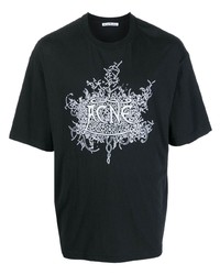 T-shirt girocollo stampata nera di Acne Studios