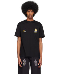 T-shirt girocollo stampata nera di Adish