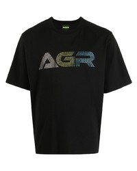 T-shirt girocollo stampata nera di AG