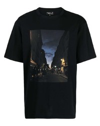 T-shirt girocollo stampata nera di agnès b.