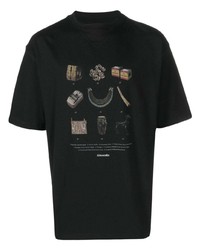 T-shirt girocollo stampata nera di Ahluwalia