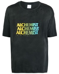 T-shirt girocollo stampata nera di Alchemist