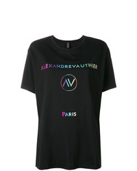 T-shirt girocollo stampata nera di Alexandre Vauthier