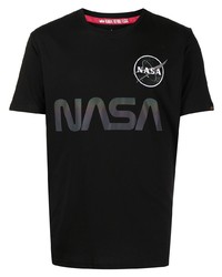T-shirt girocollo stampata nera di Alpha Industries