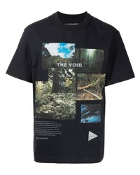 T-shirt girocollo stampata nera di And Wander