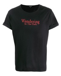 T-shirt girocollo stampata nera di Ann Demeulemeester