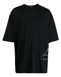 T-shirt girocollo stampata nera di Ann Demeulemeester