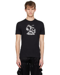T-shirt girocollo stampata nera di Anna Sui