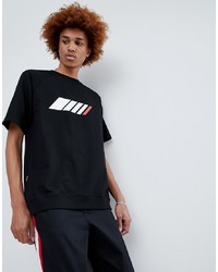 T-shirt girocollo stampata nera di ANTIMATTER