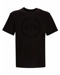 T-shirt girocollo stampata nera di Armani Exchange
