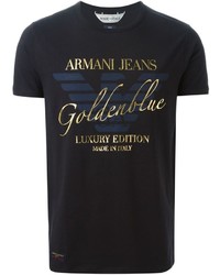 T-shirt girocollo stampata nera di Armani Jeans