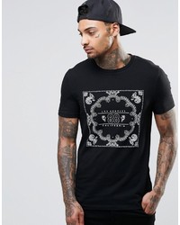 T-shirt girocollo stampata nera di Asos