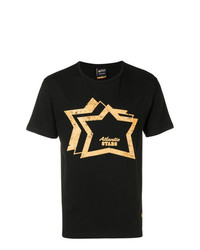 T-shirt girocollo stampata nera di atlantic stars