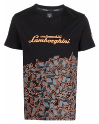 T-shirt girocollo stampata nera di Automobili Lamborghini