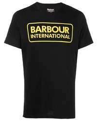 T-shirt girocollo stampata nera di Barbour
