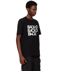 T-shirt girocollo stampata nera di Sacai