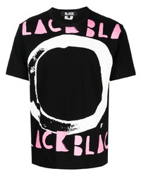 T-shirt girocollo stampata nera di Black Comme Des Garçons