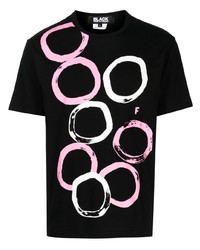 T-shirt girocollo stampata nera di Black Comme Des Garçons