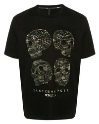 T-shirt girocollo stampata nera di Blackbarrett
