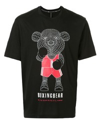T-shirt girocollo stampata nera di Blackbarrett