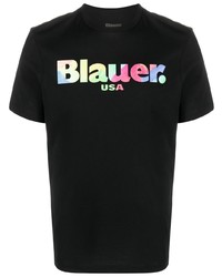 T-shirt girocollo stampata nera di Blauer