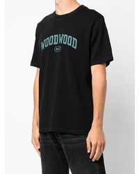 T-shirt girocollo stampata nera di Wood Wood
