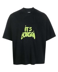 T-shirt girocollo stampata nera di Bonsai