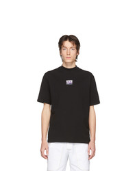 T-shirt girocollo stampata nera di Boramy Viguier