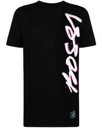 T-shirt girocollo stampata nera di Bossi Sportswear