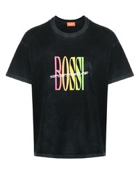 T-shirt girocollo stampata nera di Bossi Sportswear