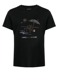 T-shirt girocollo stampata nera di Botter