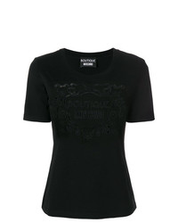T-shirt girocollo stampata nera di Boutique Moschino
