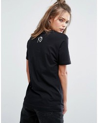 T-shirt girocollo stampata nera