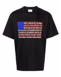 T-shirt girocollo stampata nera di Buscemi