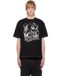 T-shirt girocollo stampata nera di BUTLER SVC