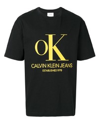 T-shirt girocollo stampata nera di Calvin Klein Jeans Est. 1978