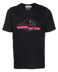 T-shirt girocollo stampata nera di Canali