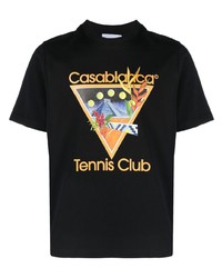 T-shirt girocollo stampata nera di Casablanca