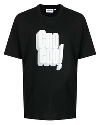 T-shirt girocollo stampata nera di Chocoolate