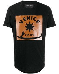 T-shirt girocollo stampata nera di Christian Pellizzari