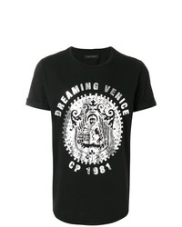 T-shirt girocollo stampata nera di Christian Pellizzari