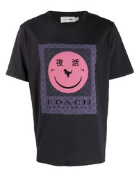 T-shirt girocollo stampata nera di Coach