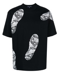 T-shirt girocollo stampata nera di Comme des Garcons Homme