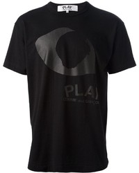 T-shirt girocollo stampata nera di Comme des Garcons
